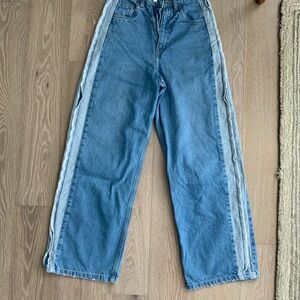 Denim Pants with Light Stripes